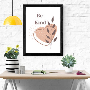 Sei nett Boho abstrakte Formen Wandkunst Zitat Poster
