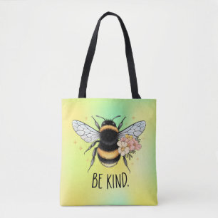 Sei nett, florales, süßes Bienen-Inspirationsdesig