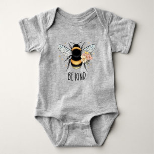 Sei nett, florales, süßes Bienen-Inspirationsdesig Baby Strampler