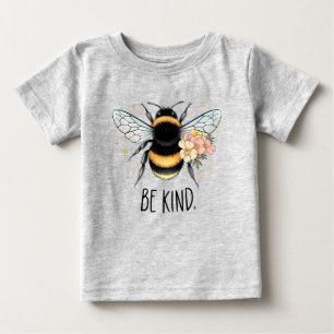 Sei nett, florales, süßes Bienen-Inspirationsdesig Baby T-shirt