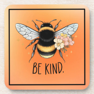 Sei nett, florales, süßes Bienen-Inspirationsdesig Getränkeuntersetzer
