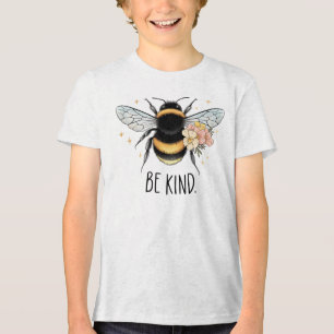 Sei nett, florales, süßes Bienen-Inspirationsdesig Tri-Blend Shirt