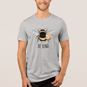 Sei nett, florales, süßes Bienen-Inspirationsdesig Tri-Blend Shirt