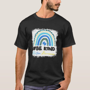 Sei nett gebleicht Leopard Regenbogen Autismus-Bew T-Shirt