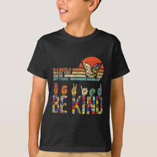 Sei nett Hand Gebärdensprache Asl Puzzle Autismus T-Shirt
