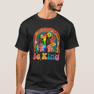 Sei nett Handzeichen Gebärdensprache Lgbtq Regenbo T-Shirt