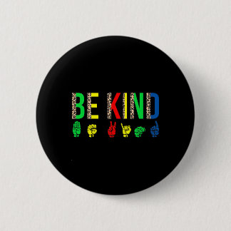 Sei nett Handzeichensprache Puzzle Autismus-Bewuss Button