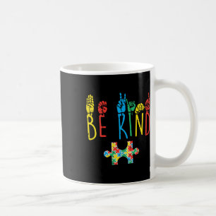Sei nett Handzeichensprache-Puzzle Autismus-Bewuss Kaffeetasse