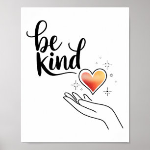 Sei nett Inspirierender Spruch Positive Motivation Poster