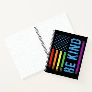 Sei nett Lgbt Lgbtq Gay Pride Regenbogen Notizbuch