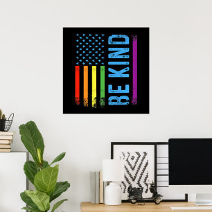 Sei nett Lgbt Lgbtq Gay Pride Regenbogen Poster