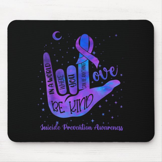 Sei nett, liebe Tie Dye Handzeichen Prävention Mousepad (Vorne)