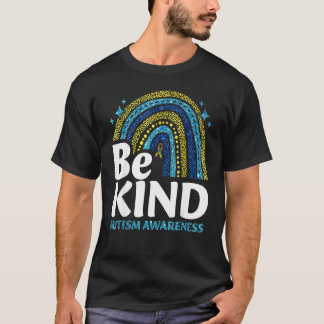 Sei nett Regenbogen-Autismus-Bewusstsein Leoparden T-Shirt