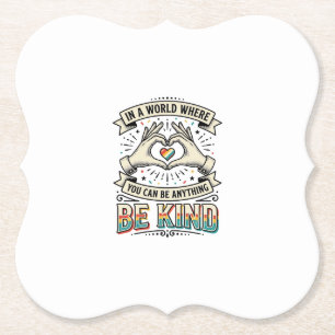 Sei nett Regenbogen Herz Hände Vintage-Shirt-Desig Untersetzer