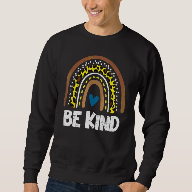 Sei nett Regenbogen Orange Anti Mobbing Unity Day  Sweatshirt (Vorderseite)