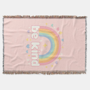 Sei nett – Regenbogen-Pastell-Positivität Decke