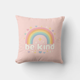 Sei nett – Regenbogen-Pastell-Positivität Kissen