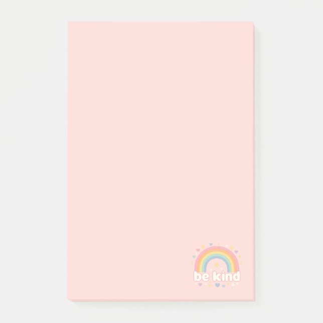 Sei nett – Regenbogen-Pastell-Positivität Post-it Klebezettel (Vorderseite)