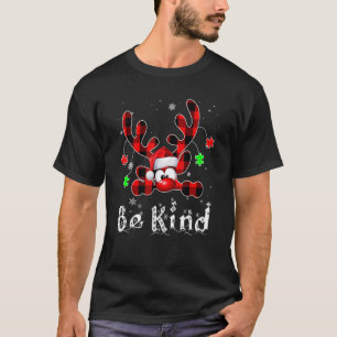 Sei nett Rentier Rot Kariert Puzzle Autismus-Bewus T-Shirt