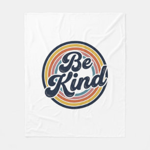 Sei nett Retro-Regenbogen Vintage-Shirt-Design_1 Fleecedecke