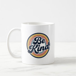 Sei nett Retro-Regenbogen Vintage-Shirt-Design_1 Kaffeetasse