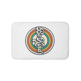 Sei nett Retro-Regenbogen Vintage-Shirt-Design_2 Badematte