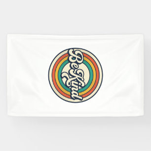 Sei nett Retro-Regenbogen Vintage-Shirt-Design_2 Banner