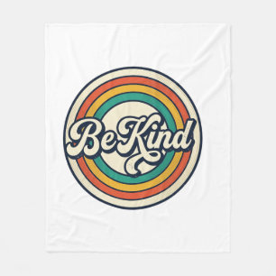 Sei nett Retro-Regenbogen Vintage-Shirt-Design_2 Fleecedecke