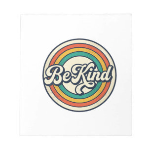 Sei nett Retro-Regenbogen Vintage-Shirt-Design_2 Notizblock