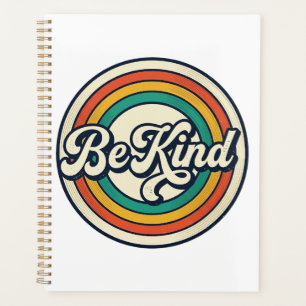 Sei nett Retro-Regenbogen Vintage-Shirt-Design_2 Planer