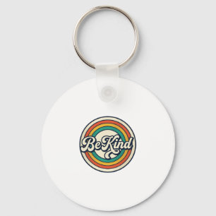 Sei nett Retro-Regenbogen Vintage-Shirt-Design_2 Schlüsselanhänger