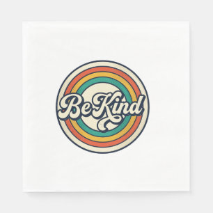 Sei nett Retro-Regenbogen Vintage-Shirt-Design_2 Serviette