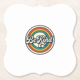 Sei nett Retro-Regenbogen Vintage-Shirt-Design_2 Untersetzer