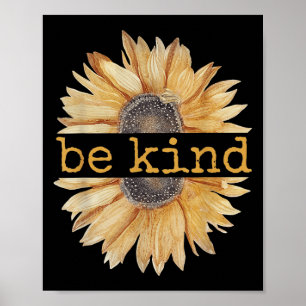 Sei nett Sonnenblume Retro Vintage Süße Grafik Fre Poster