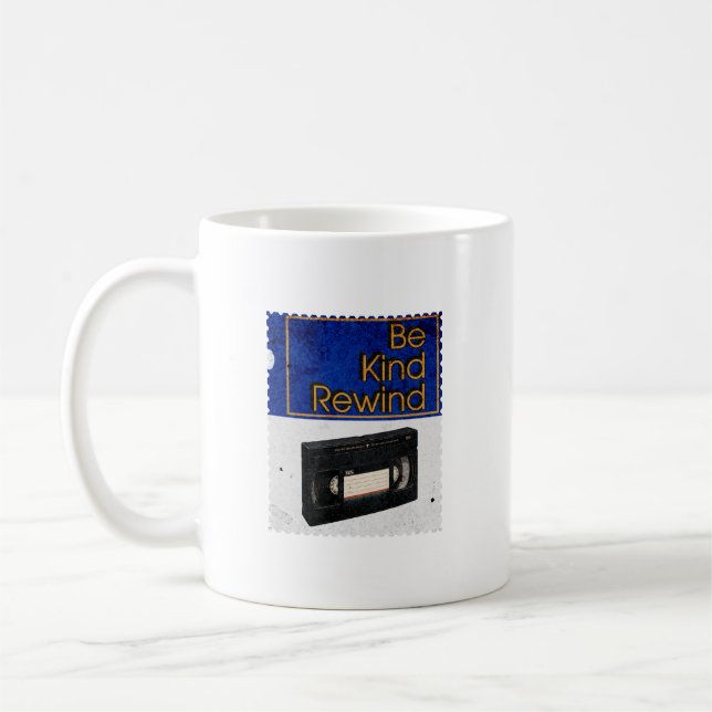 Sei nett, spule VHS Retro zurück Kaffeetasse (Links)
