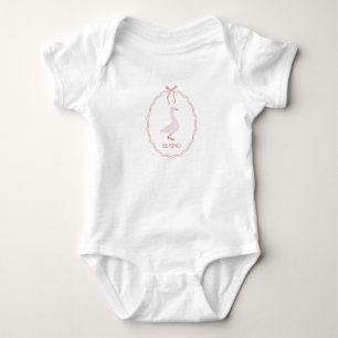 Sei nett, süße Gans mit rosa Bandrahmen Baby Strampler