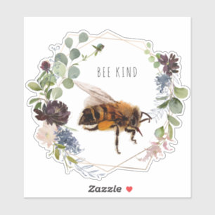 Sei nett   Süße Hummel Wasserfarben-Zitat Aufkleber
