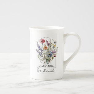 Sei nett Tasse – Aquarell Wildblumen Freundlichkei