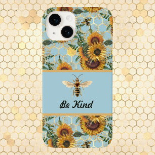 Sei nett Vintage Türkis Sonnenblume Biene iPhone 14 Hülle