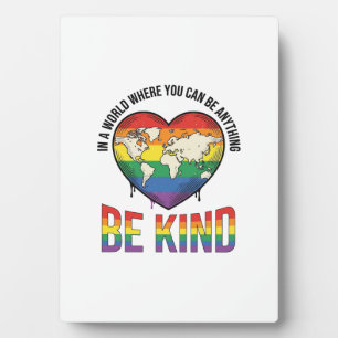 Sei nett Welt Herz Regenbogen Vektor T-Shirt Desig Fotoplatte