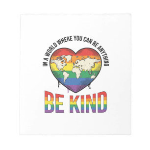 Sei nett Welt Herz Regenbogen Vektor T-Shirt Desig Notizblock