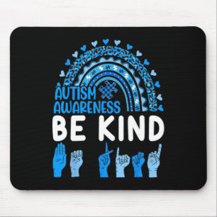 Sei nett Zeichen Sprache ASL Puzzle Regenbogen Aut Mousepad