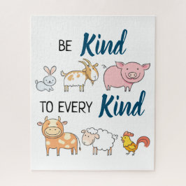 Sei nett zu allen niedlichen Cartoon, vegan Puzzle