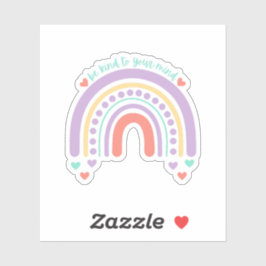 Sei nett zu deinem Geist | Rainbow Peach Candy Aufkleber
