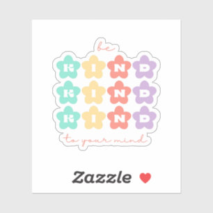 Sei nett zu deinem Geist   Retro-Blume Peach Candy Aufkleber