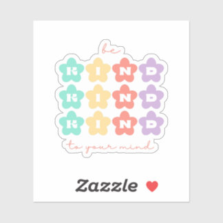 Sei nett zu deinem Geist | Retro-Blume Peach Candy Aufkleber