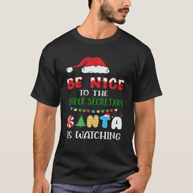Sei nett zu dem Schulsekretär, den der Weihnachtsm T-Shirt (Vorderseite)