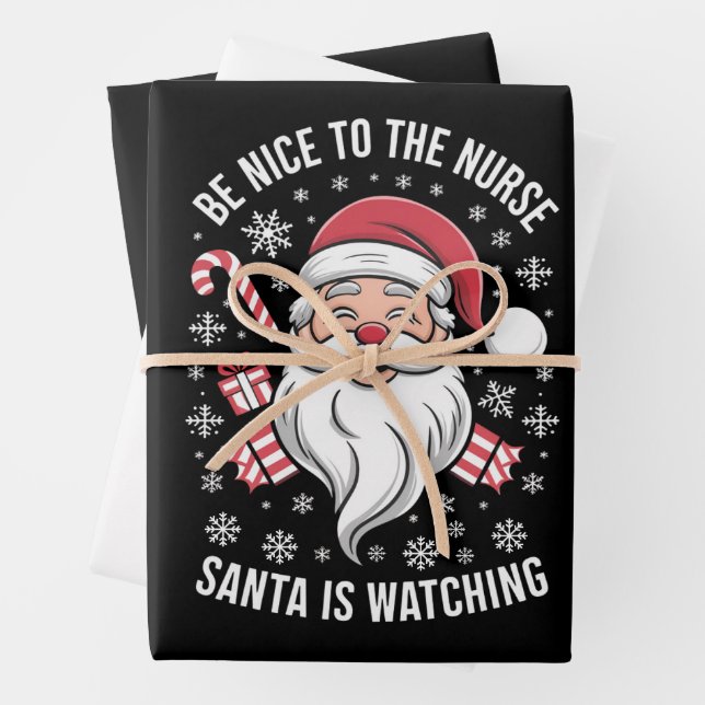 Sei nett zu den Krankenschwestern, die Weihnachten Geschenkpapier Set (Beispiel)