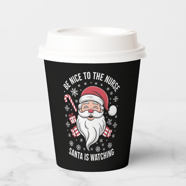 Sei nett zu den Krankenschwestern, die Weihnachten Pappbecher (Vorderseite)