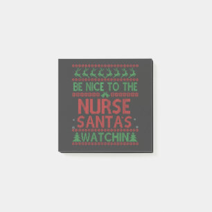 Sei nett zu den Weihnachtskriegen des Krankenschwe Post-it Klebezettel